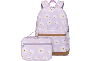 Joyfulife School Backpack for Girls Backpack with Lunch Box Lightweight Water Resistant Bookbags Set