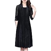 Women Mid Length Open Front Cardigan Lightweight Long Sleeve Sheer Duster Long Sun Shirt Beach Cover Up