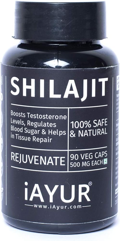 iAYUR Shilajit Extract 500 Mg 90 Veg Caps | Tested & Certified 100% Potent, Natural, Pure & Safe - Stamina, Power & Vigour