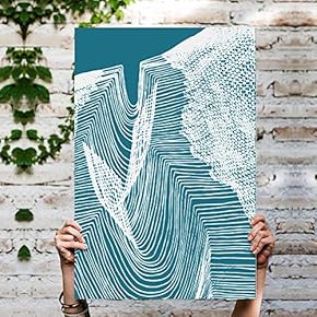 Canvas Wall Art Abstract Mountain Painting Artwork for Home Prints Framed - 12x18 inches