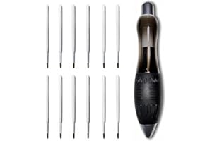 lyforx 3-Ounce Fat 𝐇𝐞𝐚𝐯𝐲 𝐖𝐞𝐢𝐠𝐡𝐭𝐞𝐝 Pens for Tremors Arthritis Parkinson's Carpal Tunnel Wide Grip Thick Barrel Easy to Hold Black（6 Black & 6 Blue Refills）