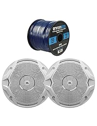 Nueva JBL ms6510 6.5" 150 vatios Marino Barco Yate impermeable al aire última intervensión sistema de altavoces de audio estéreo con 50 ft. Marine Speaker Wire Bundle   Altavoces gran Marino Kit, Blanco