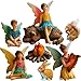 Mood Lab Fairy Garden Fairies - Miniature Figurines Accessories - Camping Fun Set of 8 pcs - Hand Painted Kit for Outdoor or House Decor