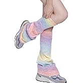 WODECASA Girls Kawaii Leg Warmers Knitted Flared Leg Sleeves Goth Crochet Baggy Cuff Ankle Heap Socks