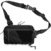 TACTICAL_GEEK Cache L6 EDC Modular Sling Bag, Lightweight Crossbody Shoulder Bag, Travel Chest Bag, Shoulder Daypack for Everyday Carry, Casual Travel, Hiking, and Outdoor Sports (Black)