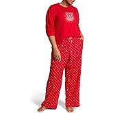 Victoria's Secret Tee Pajama Set, Short Sleeve Cotton T Shirt and Flannel Pants, Sleepwear for Women (XS-XXL)