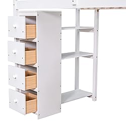 Merax Loft Bed Twin with Desk and Storage