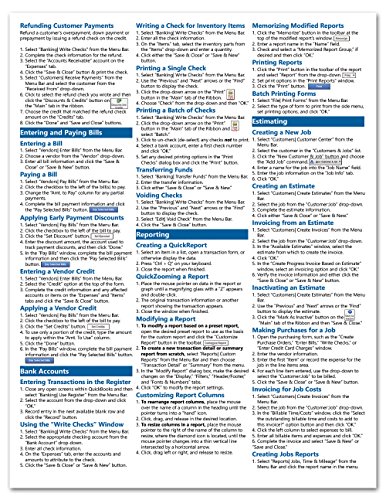 image for QuickBooks Pro 2014 Quick Reference Training Card - Laminated Guide Ch