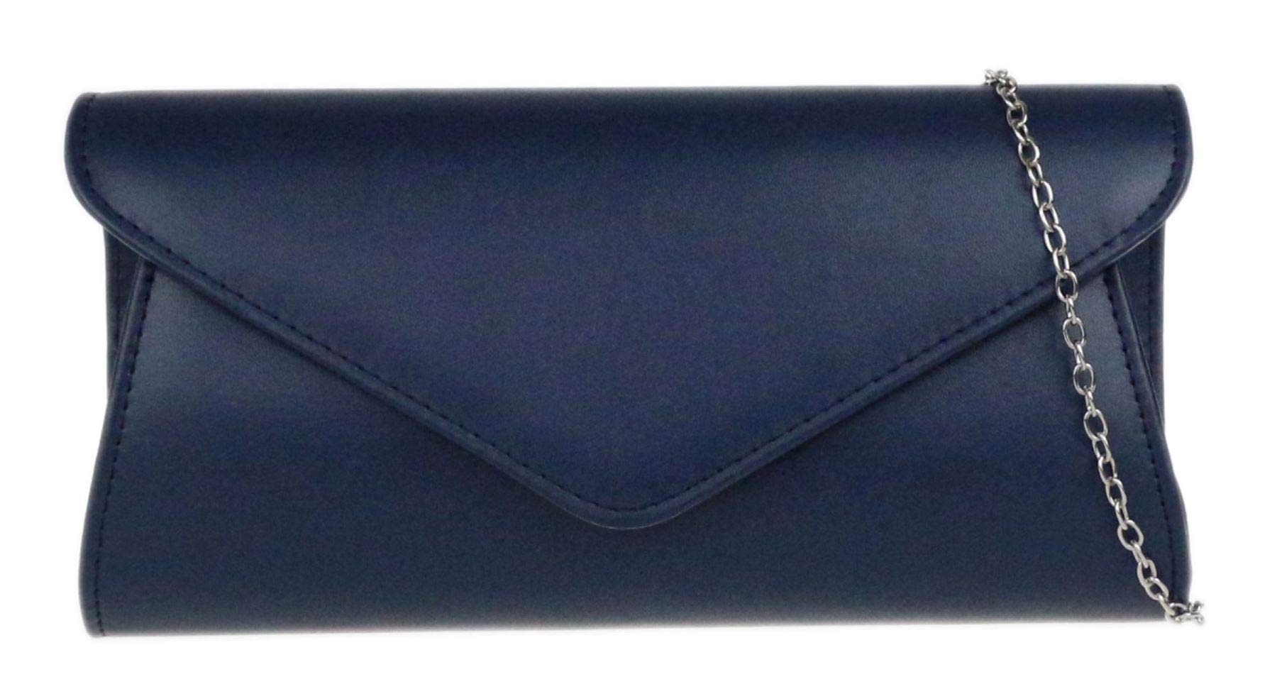 Girly Handbags Womens Plain Clutch Bag - Navy