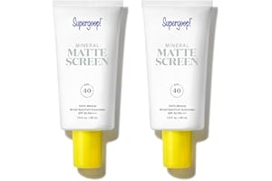 Supergoop! Mineral Mattescreen (SPF 40) - Pack of 2, 45 mL - 100% Mineral, Oil-Free Broad Spectrum Sunscreen - Smooths Skin’s Appearance, Minimizes Pores & Controls Shine - Water & Sweat Resistant
