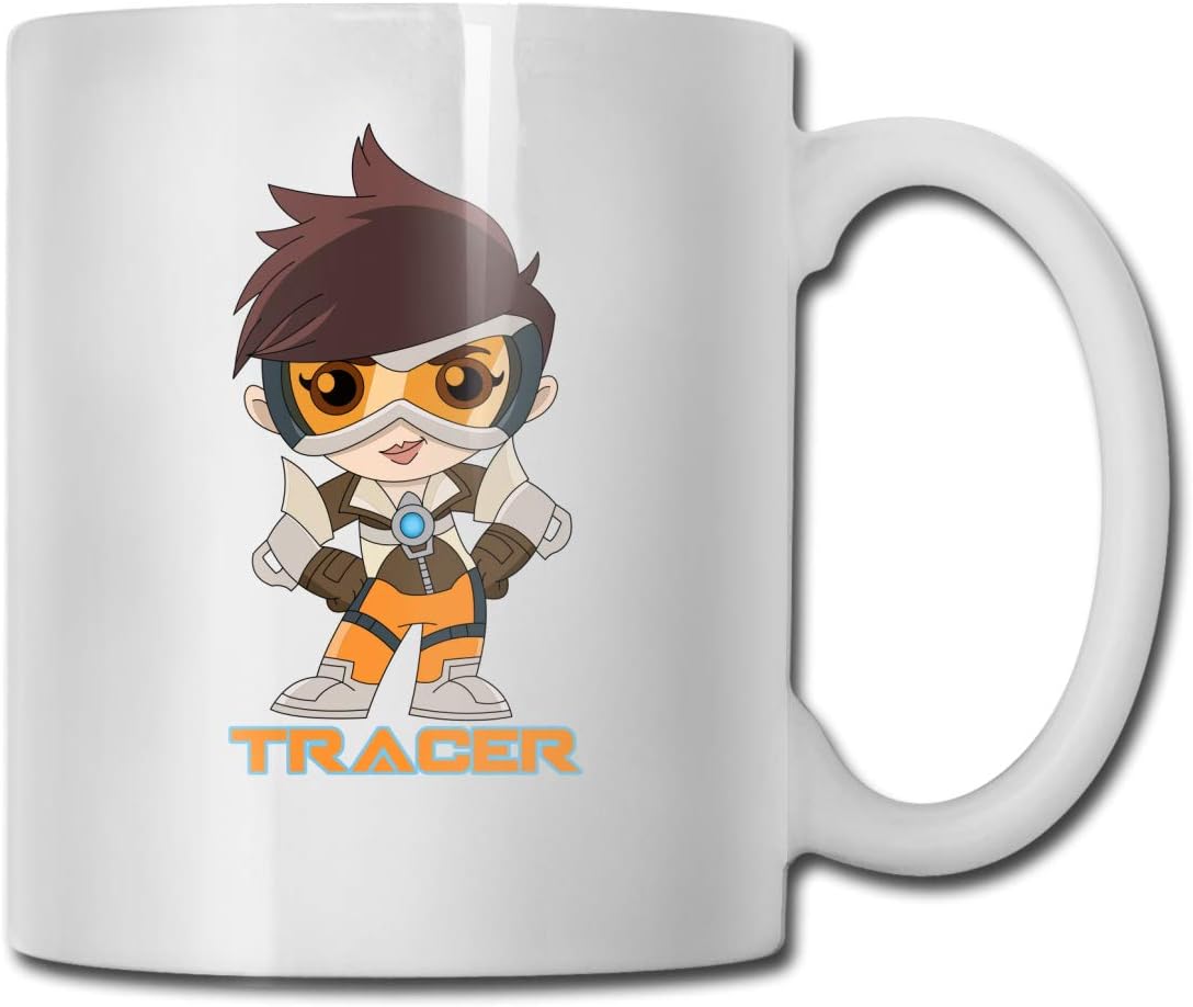 KALLYHHHAHA Overwatch Tracer Coffee Mug Ceramic Tea (11oz/330ml) Cup Novelty Holiday for Family and Friend Office and Home