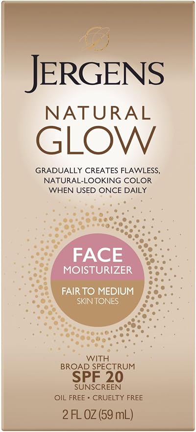 Jergens Natural Glow Daily Face Moisturizer SPF 20 Fair to Medium Skin 2oz