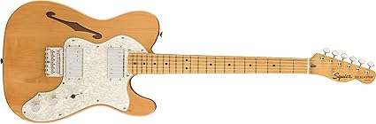 Amazon Com Squier By Fender Classic Vibe 70 S Telecaster Thinline Electric Guitar Maple Natural Musical Instruments