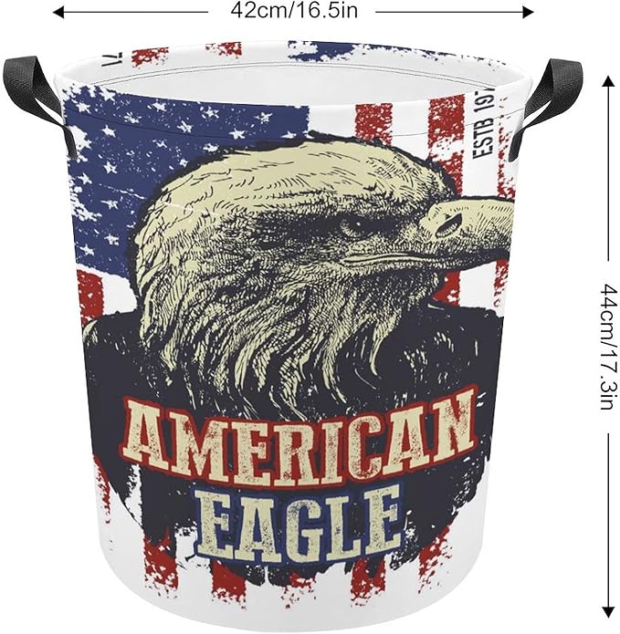 Amazon 洗濯物収納小物おもちゃ収納バスケット汚い服かご イーグルの古典イラスト 鷹のイラスト 鷹のプリント かご バスケット オンライン通販