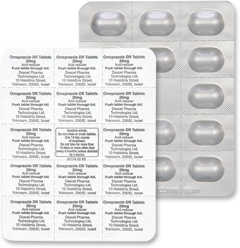 GoodSense Omeprazole Delayed Release Tablets 20 mg, Acid Reducer, Treats Heartburn, 42 Count: Health & Personal Care