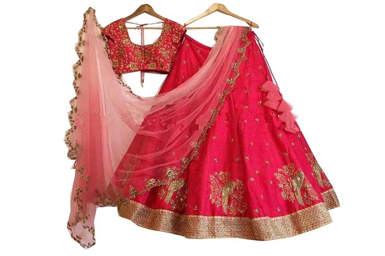 khileshwai fashion women's banglory silk lehenga choli (red_free size)