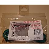 Super Big Mouth Trash Bags Rubber Bands 5-Pack Fits 85 - 100 Gallon Cans / Carts