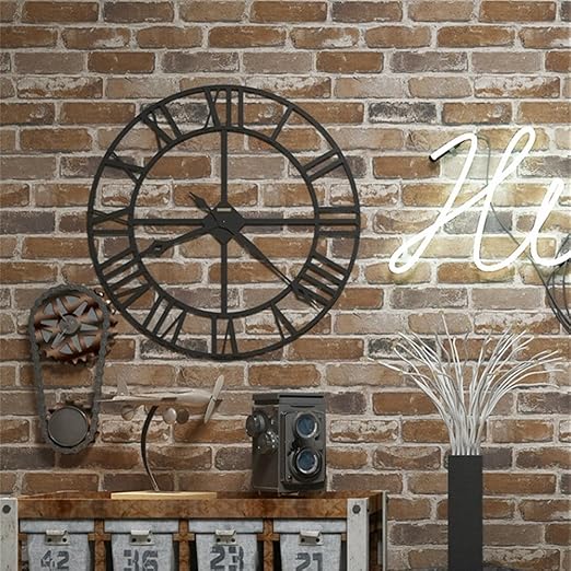 Akea Faux Brick Stone Wallpaper Roll, Flat 3D Effect Blocks Vintage