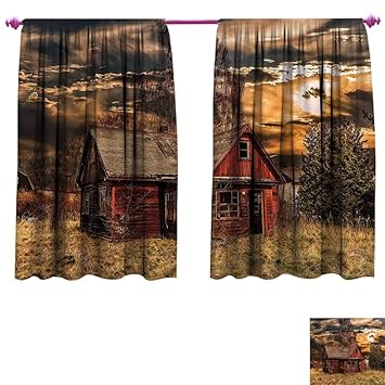 Amazon Com Scenery Room Darkening Wide Curtains Scary Horror