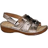 LADIES RIEKER LEATHER SLIP ON LOW WEDGE MULE CUT OUT SLIDE SANDALS SIZE