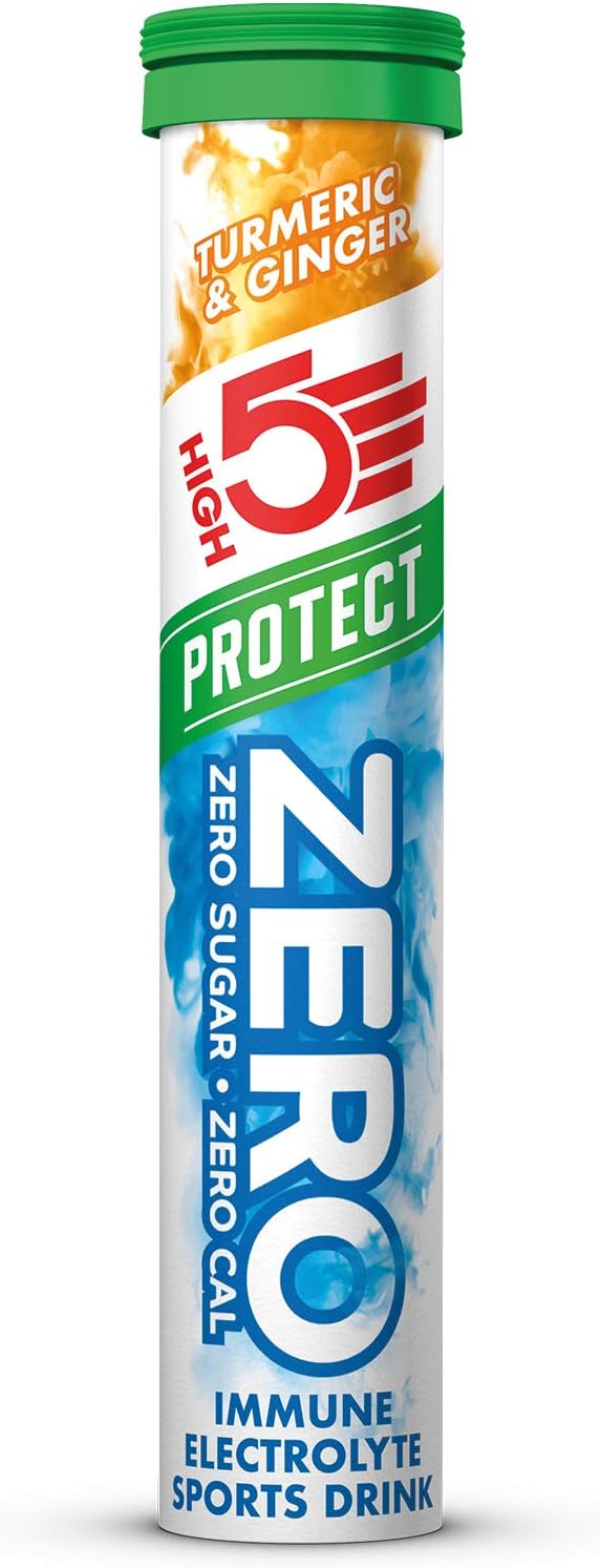 HIGH5 ZERO Protect Electrolyte Tablets, Turmeric & Ginger, 20 count (Pack of 1)