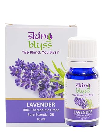 SkinBlyss Lavender Essential Oil For Skin, Face and Hair- 100% Pure Therapeutic Grade for Acne, Dandruff, Stress-10 ml
