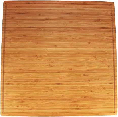 Amazon Com Bamboomn Bamboo Burner Cover Cutting Board New Vertical Cut Large Square Grooved Flat 20 X20 X0 75 Kitchen Dining