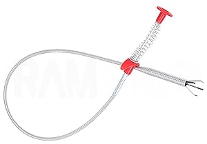 RAM-PRO 36” Flexible Grabber Pickup Tool, Extra Long Retractable Claw Retriever Stick, Snake & Cable Aid, Use to Grab Trash & a Drain Auger to Unclog Hair from Drains, Sink, Toilet & Clean Dryer Vents