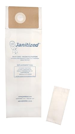 Janitized JAN-ADVSPEC-2(10) Paper Premium Replacement Commercial Vacuum Bag, For Advance Spectrum, Clarke CarpetMaster, SSS Prosense Vacuum Cleaners + 2 pre-filters OEM#1471058500 (10 - 10 packs) Advance 760601 Bag Filter Black Lv30Plai Aftermarket