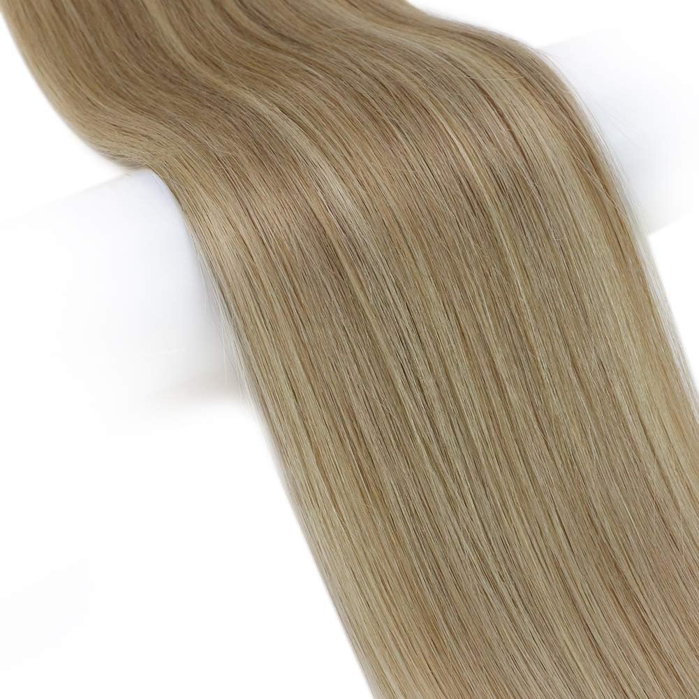 YoungSee Micro Loop Hair Extensions Blonde 22 inch Micro Beads Hair Extensions Dark Ash Blonde Highlights Golden Blonde Micro Rings Hair Extensions Long Straight 50s Cold Fusion 50g Lightweight - Image 5