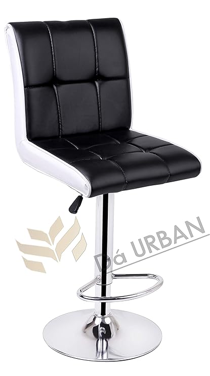 Da URBAN Cadbury Height Adjustable Bar Stool Chair (Black & White) (1 Pc)