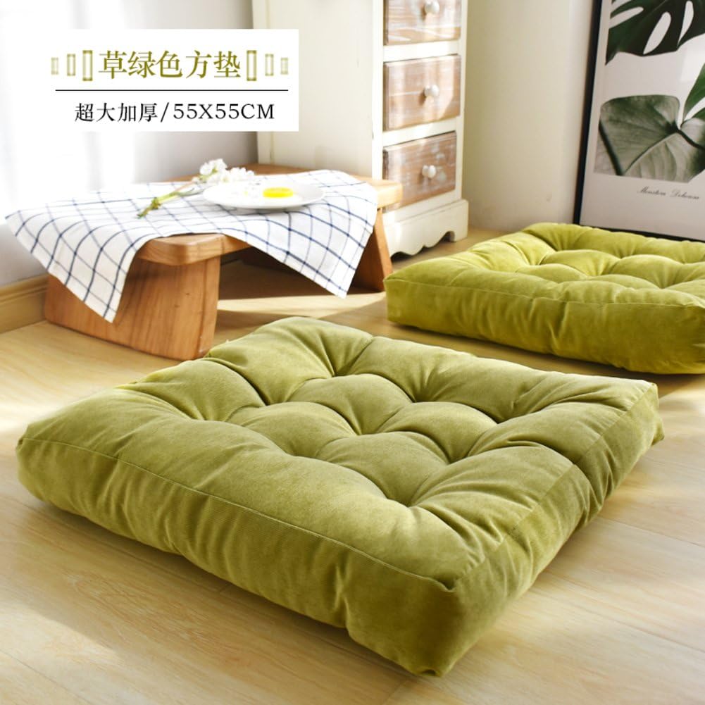 NVLKJHSFGIUJFKL Tatami living room carpets,Cushion plush Thicken oversized Corduroy Square Chair Floor Pad Pillow Cushion Seat Balcony Yoga-A 55x55cm(22x22inch)