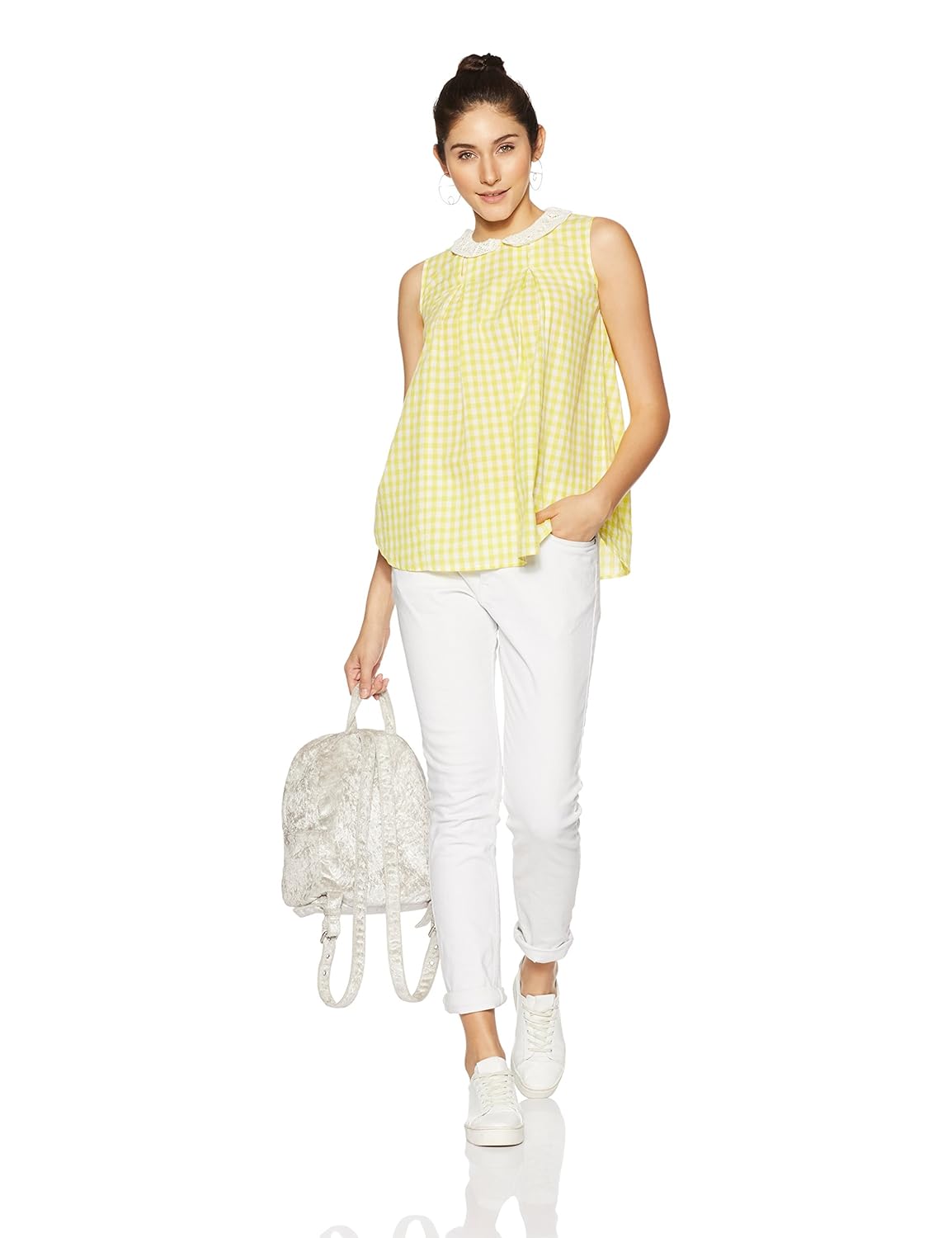 styleville.in women's checkered regular fit top