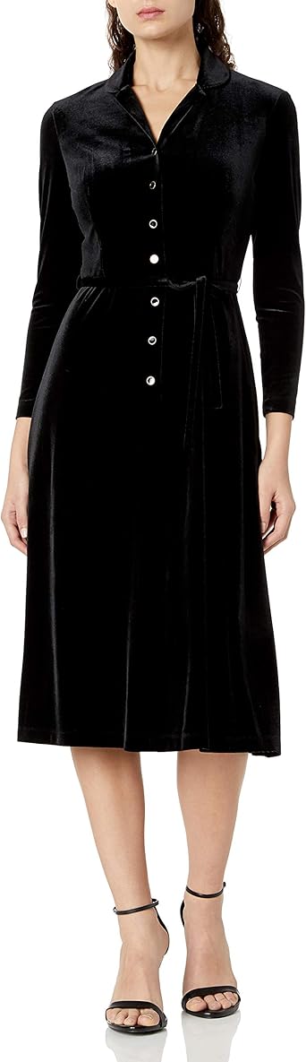 velvet button down dress