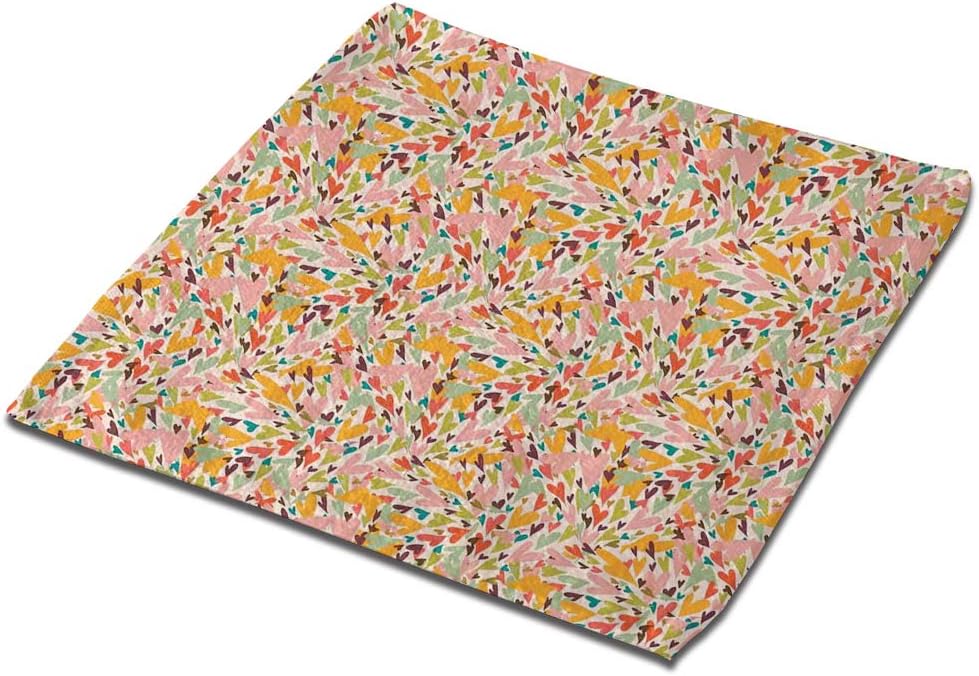 GULTMEE 2-Pack 13" Face Bath Towel Set Hand Towels and Washcloths Microfiber Dish Cloth, Abstract Love Symbols Pattern Valentines Day February Themed Design Rainbow Colors