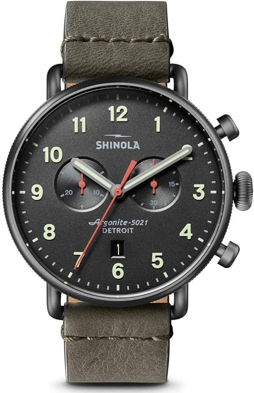 shinola men's canfield's black dial watch