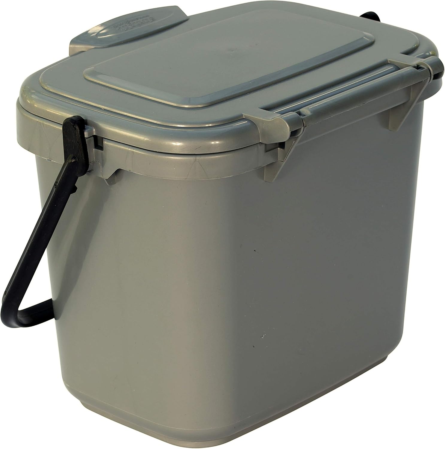 Silver Grey Kitchen Compost Caddy (5L - Small) - for Food Waste Recycling (5 Litre) - 5L Plastic Composting Bin - Image 4