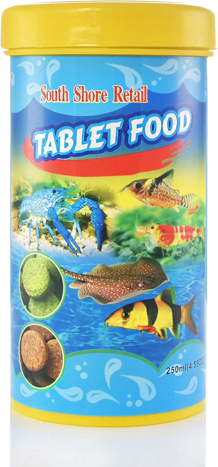 Premium Tropical Fish Food - Stick On Tablets 4.58oz 250ml - Sticks On Aquarium Glass for Fun with All Types of Fish! - Pellet Fish Food- Compare to Sera O-Nip!