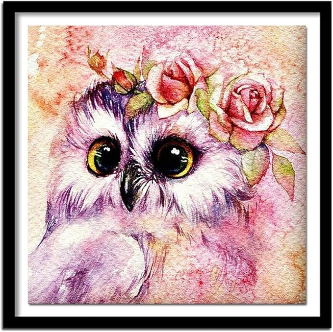 YIYEBAOFU DIY Pintar por números Lindo búho Pintura por