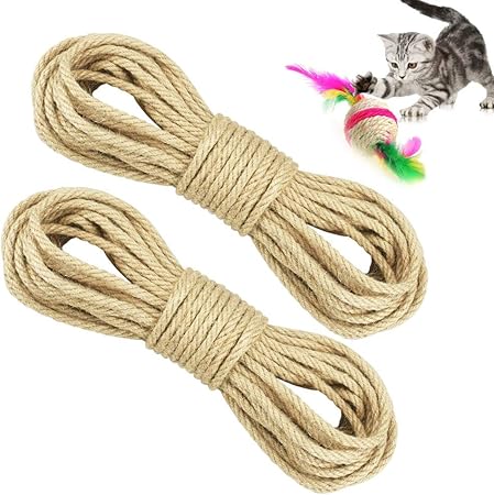 Amazon Zilong 麻ロープ 太さ6mm 麻ひも長さ2 15m 麻紐 猫 ハンモック 階段 キャットタワー麻ロープ 丈夫麻糸 サイザルロープ ジュートロープ ネコ 爪とぎ 爪を磨き おもちゃ 猫の木ロープ 猫アパートロープ梱包 荷造り 手工芸品 タグ ギフト 園芸 Diy用 Zilong