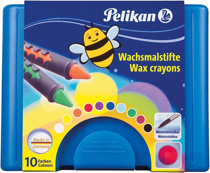 Pelikan 723155 - Wachsmalstifte 655 / 10 in einer Schiebehülse, vermalbar