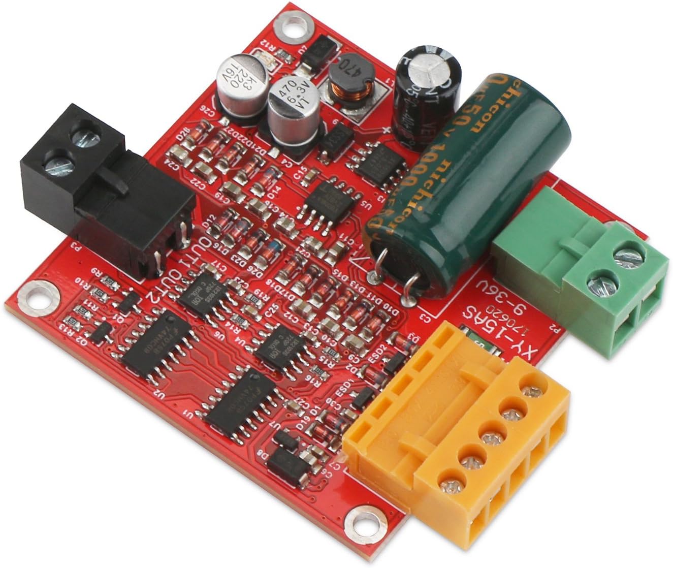 DC Motor Controller, DROK Linear Actuator Control Board, 12V 24V 36V Motor Speed Control, 12A High Power Industrial PWM Electric Motor Drive Regulator Module - - 