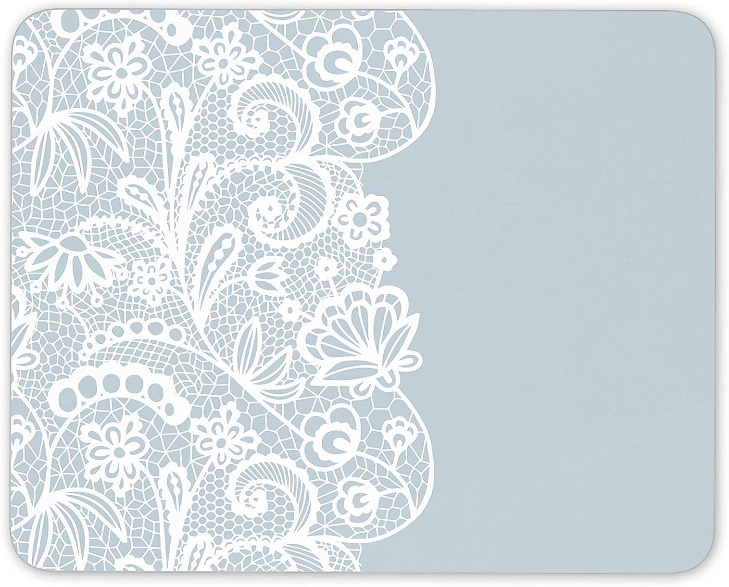 Grey Floral Lace Doily Mouse Mat Pad - Gran Mum Design Computer Fun #15107, Multicolor