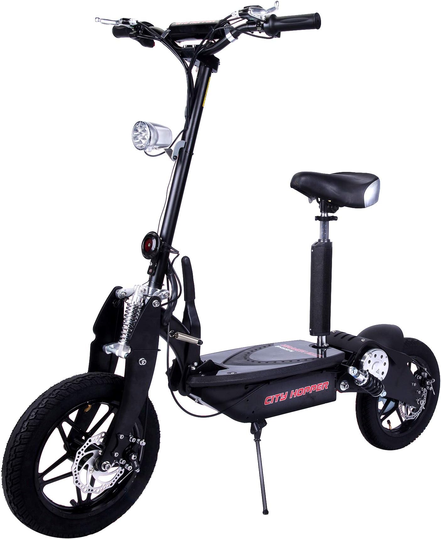 Electric Scooter with Large Wheels, Powerful Motor, Durable Construction, Foldable eScooter (CH16C-BK)