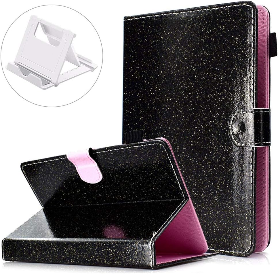Yobby Compatible with Samsung Galaxy Tab S6 10.5 T860/T865 Case,Glitter Black Sparkly Lightweight Leather Flip Stand Smart Protective Cover with Pen Holder Auto Sleep/Wake Function