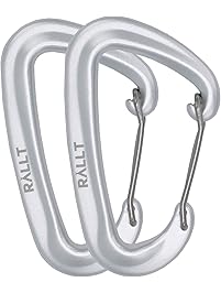 Rallt Aluminum Wire Gate Carabiners - Heavy Duty, 2,697-pound Rating for Hammocks, Camping, Hiking & Utility