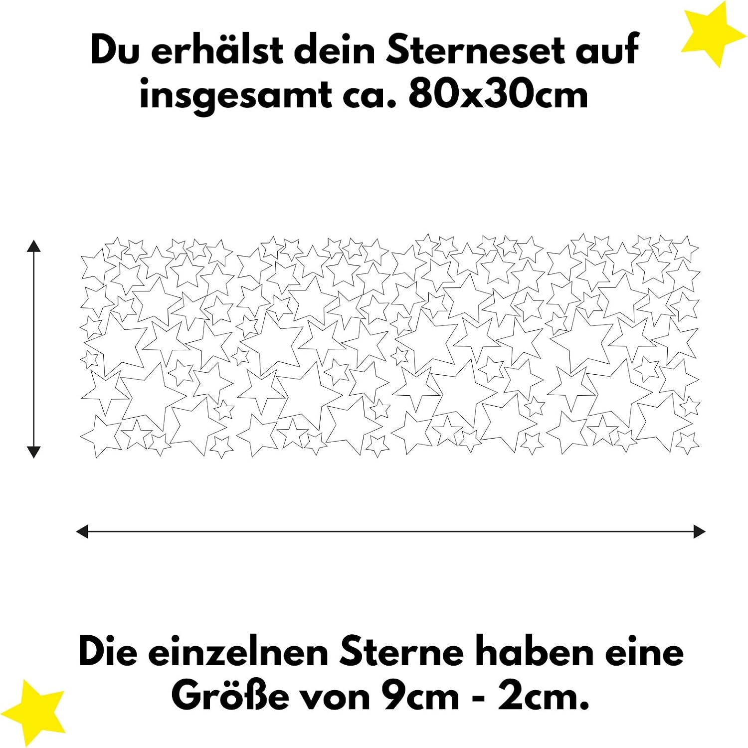 yabaduu Y050-1 120 Star Stickers in Set on 4 DIN A4 Sheets Pastel Sticker Wall Stickers 9-2 cm Each Star Wall Sticker Decoration for Children's Room Baby Room for Boys Girls (Green Blue Yellow) - Image 4
