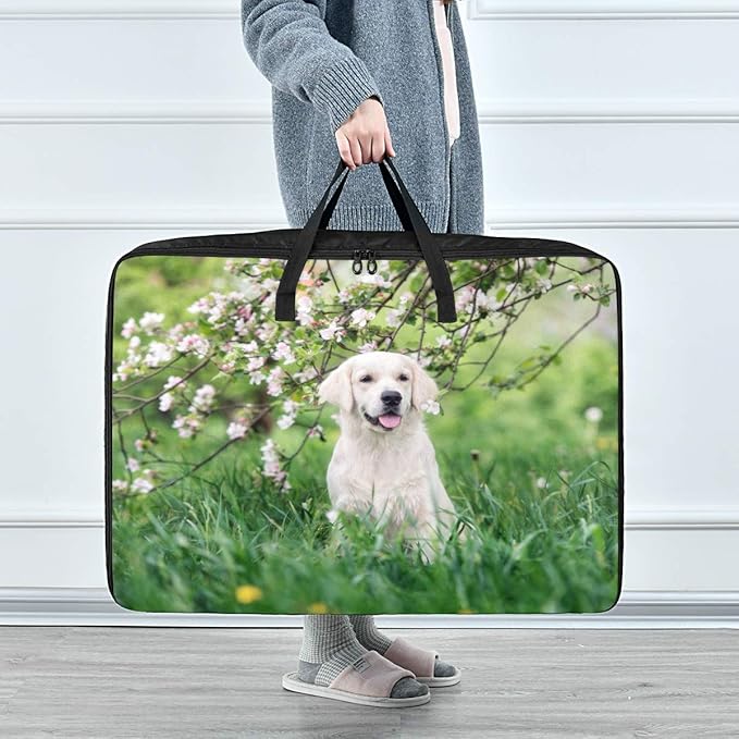 Bolsa de Ropa para niñas Golden Retriever Flor de Perro Organizador de