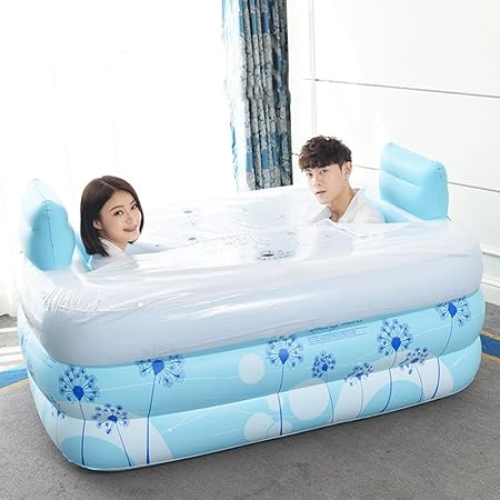 Li Hao Shop Maison Moderne Double Baignoire Gonflable Baignoire Pliante Baignoire Adulte Baignoire Plus Epaissie Baignoire Spa Isolee Bleu Color 2 Amazon Fr Cuisine Maison