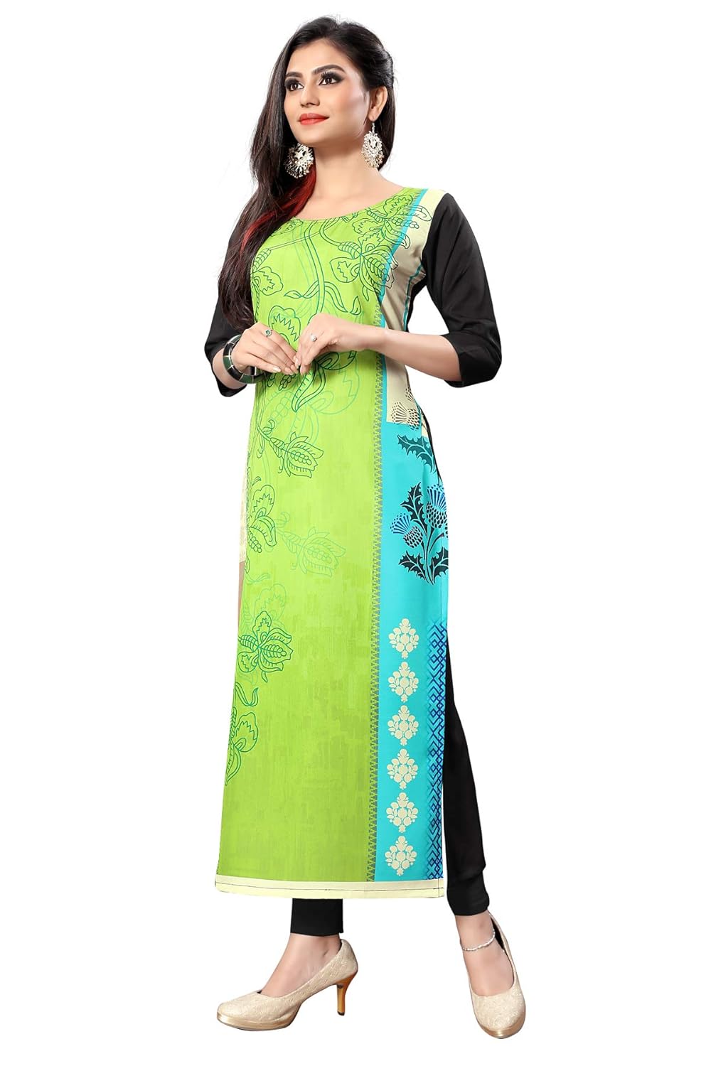 new ethnic 4 you woman's crepe a-line kurti_etc140